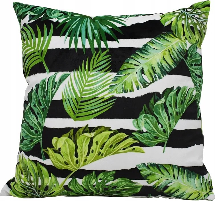 Velúr Ágyneműhuzat 40x40 velúr monster levelek cs/b