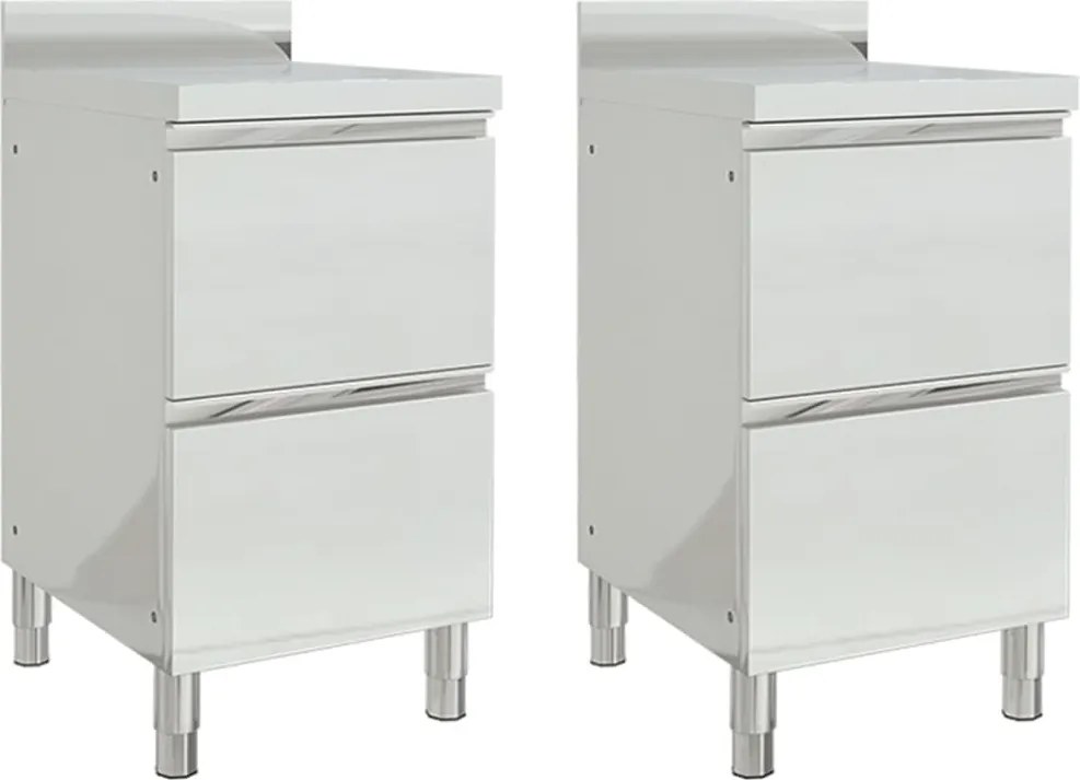 vidaXL 2 db 2 fiókos kereskedelmi konyhaszekrény 50x60x96 cm