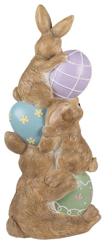 Nyuszi trió tojásokkal húsvéti dekorációs figura