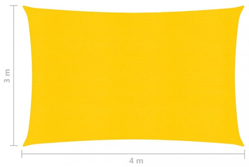 sárga HDPE napvitorla 160 g/m² 3 x 4 m