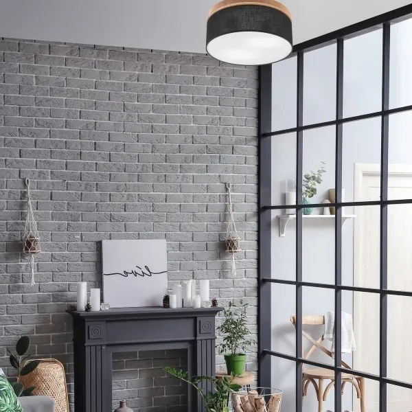 Brilagi - LED mennyezeti lámpa BELLADONNA 2xE27/15W/230V átm. 40 cm fekete/tölgy