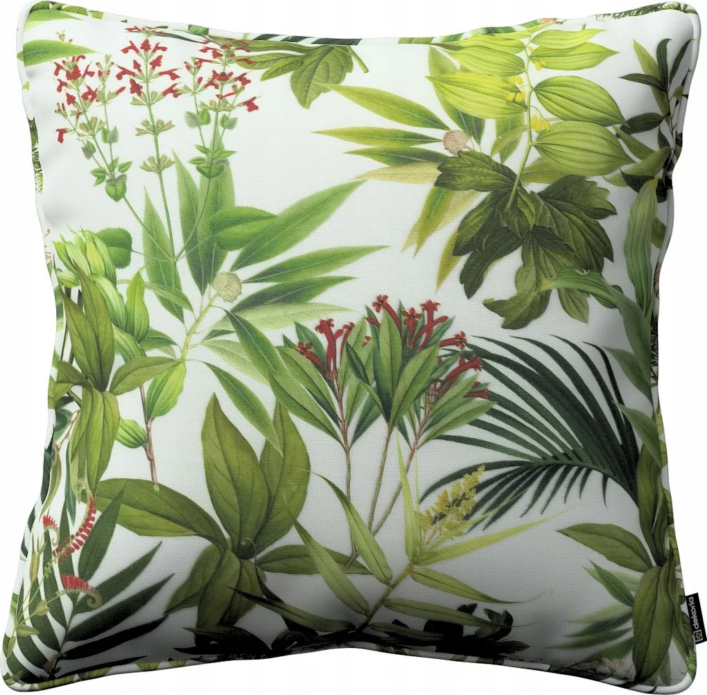 Dekoria Gabi párnahuzat zöld-piros növényzet