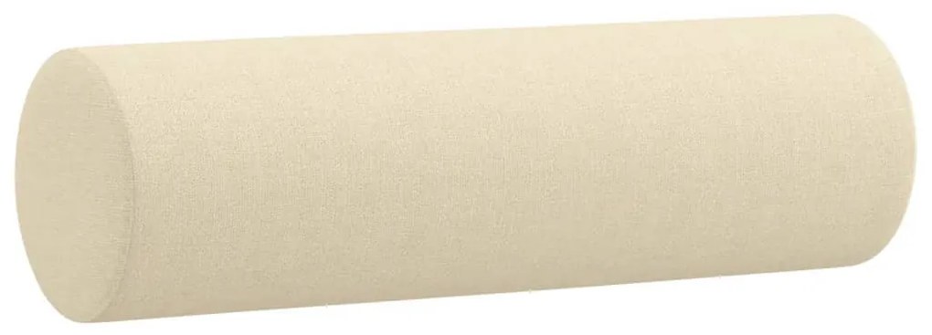 2 személyes krémszínű szövet kanapé díszpárnákkal 120 cm