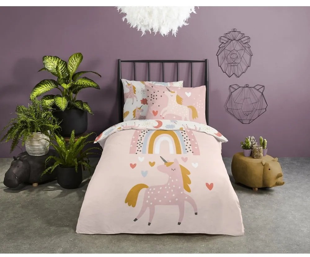 Unicorn gyerek pamut ágyneműhuzat, 140 x 220 cm - Good Morning