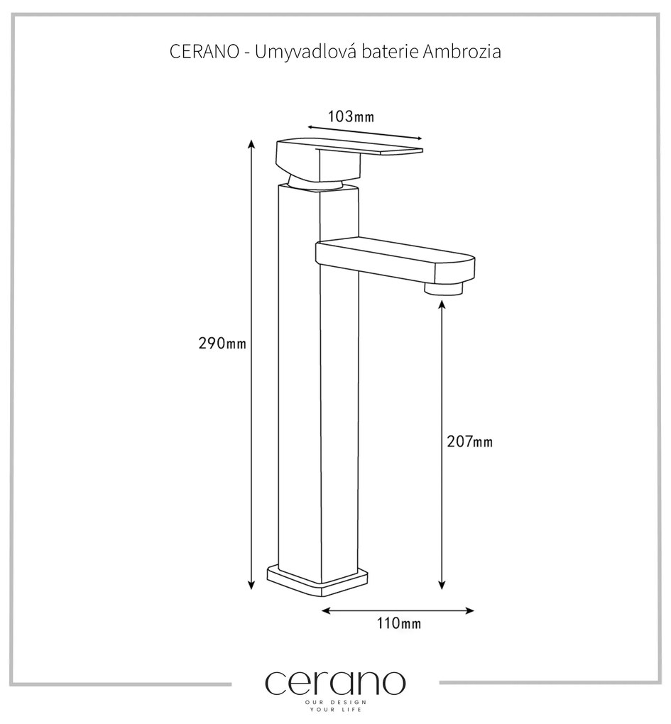 CERANO - Tall Ambrosia mosdócsaptelep - fekete matt