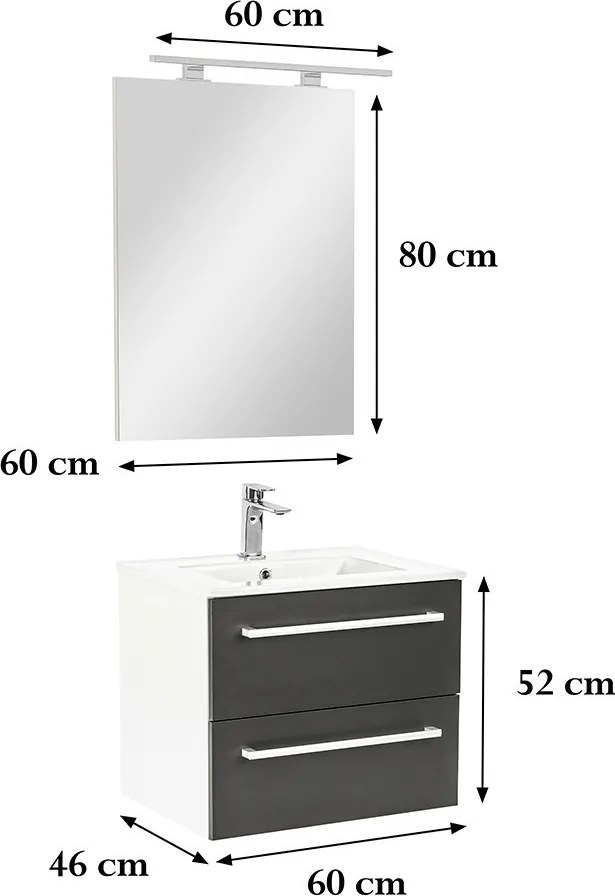 Vario Clam 60 Fürdőszoba komplett szekrény