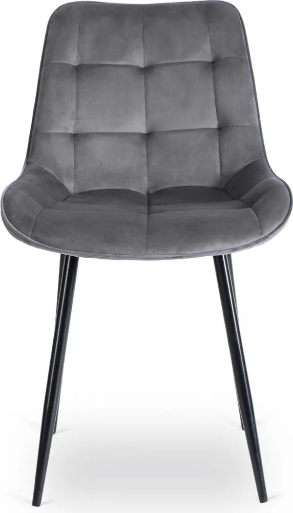 Krzesło CHRIS Szare Welurowe