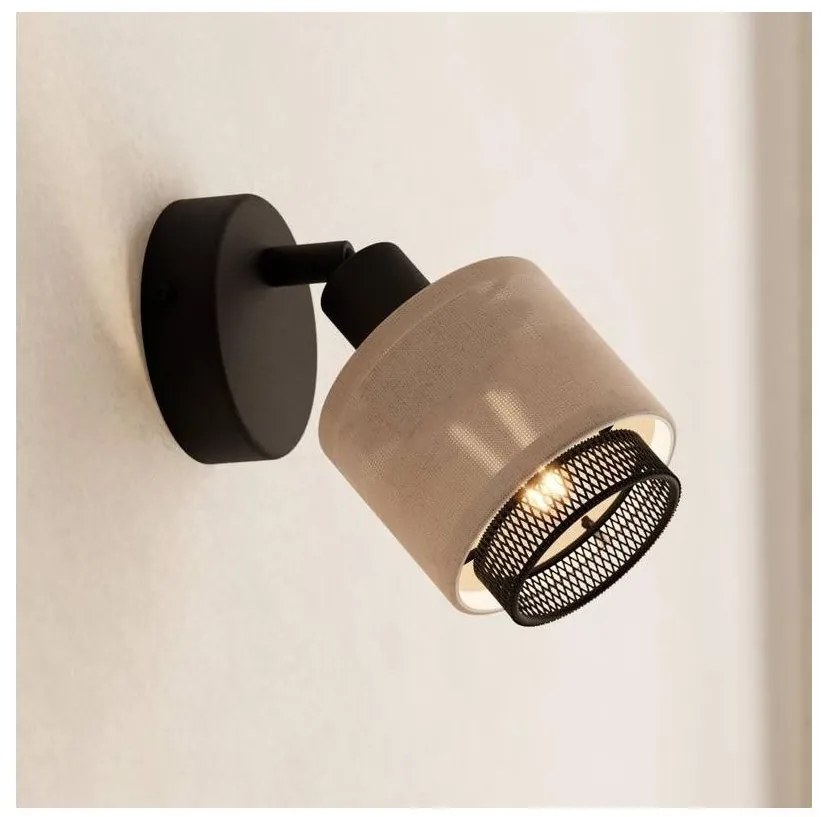 Eglo 43656 - Fali spotlámpa ROSLEY 1xE14/40W/230V fekete/bézs