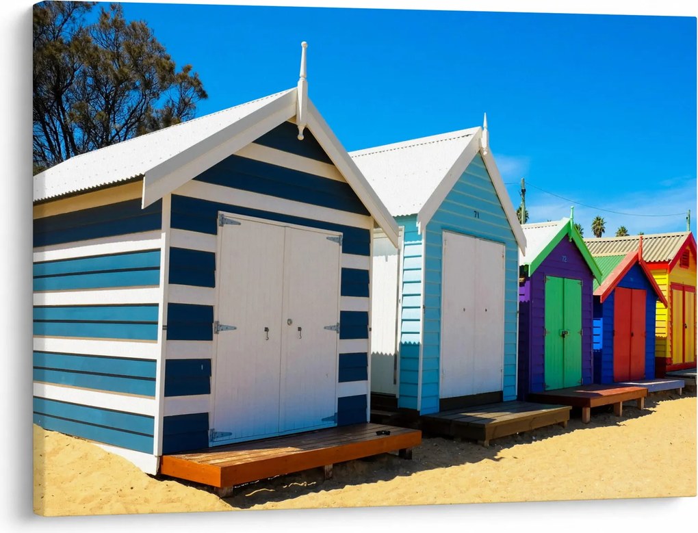 Kép - Brighton Beach, Melbourne, Ausztrália (70x50 cm)