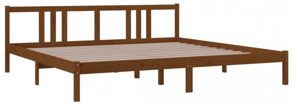 mézbarna tömör fa ágykeret 200x200 cm
