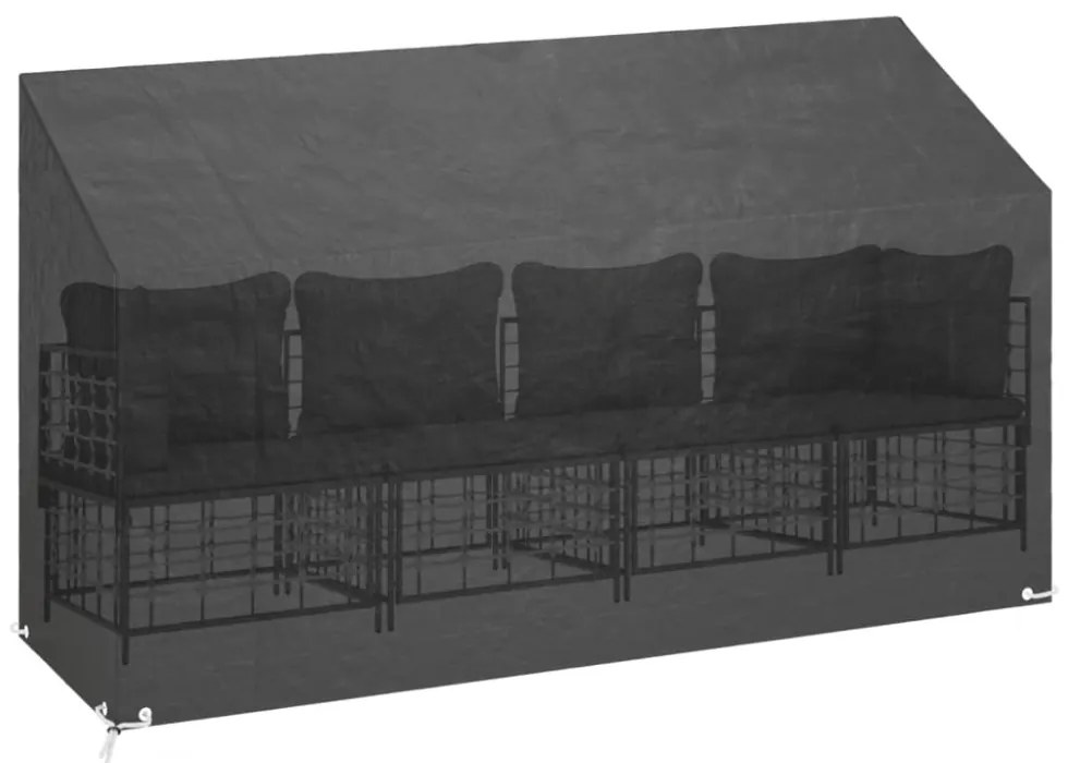 2 db polietilén kerti padhuzat 12 fűzőlyukkal 210x70x70/88 cm