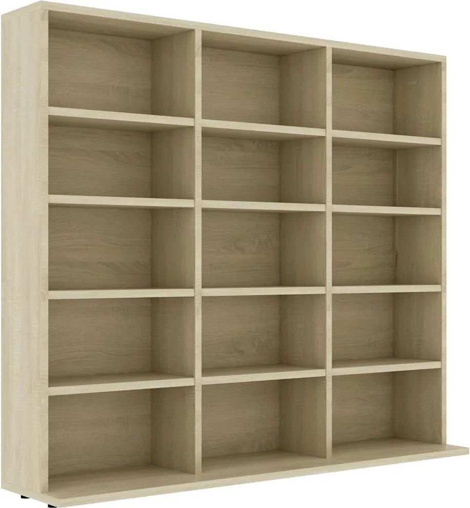 vidaXL sonoma tölgy szerelt fa CD-tartó szekrény 100x23x89,5 cm