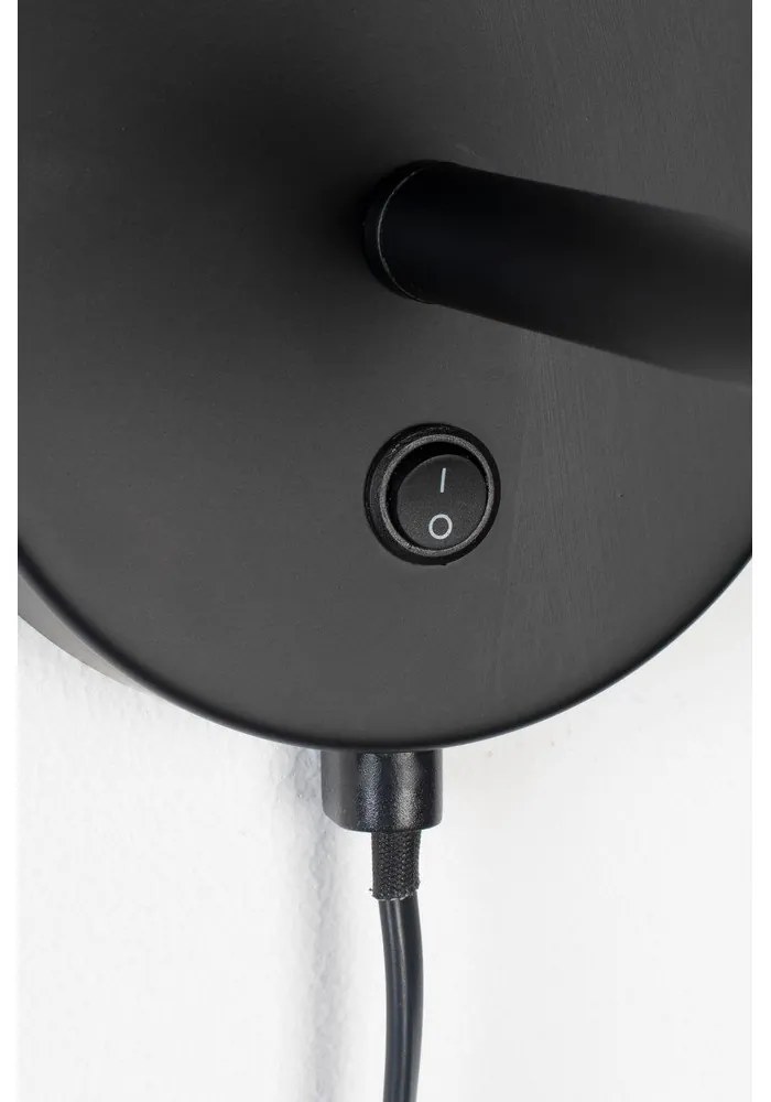 Fekete fali lámpa Hajo – White Label