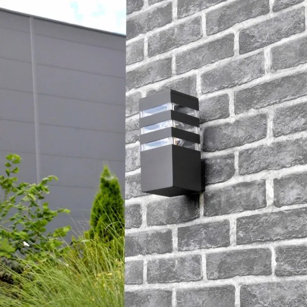 LED RGBW fényerőszabályozható kültéri fali lámpatest TEKSAS 1xE27/12W/230V IP44 antracit