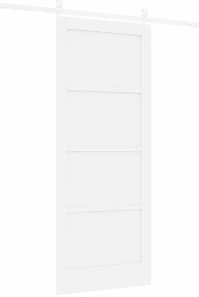 Csúszó Ajtó Fehér 83 x 202 cm Tömör fenyő és acél