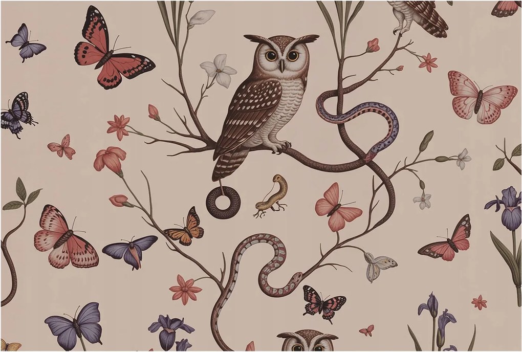 Flizelin fotótapéta Flizelin Design Bagoly természet 104x70 Ragasztó