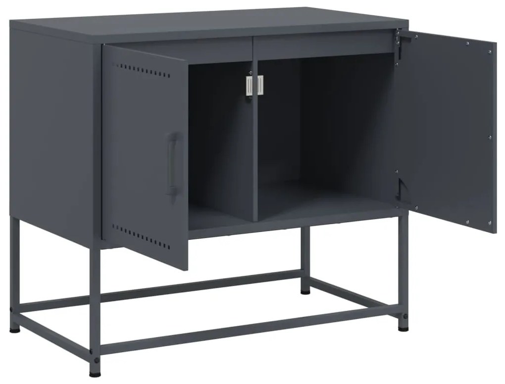 antracitszürke acél TV-szekrény 68,5x39x60,5 cm