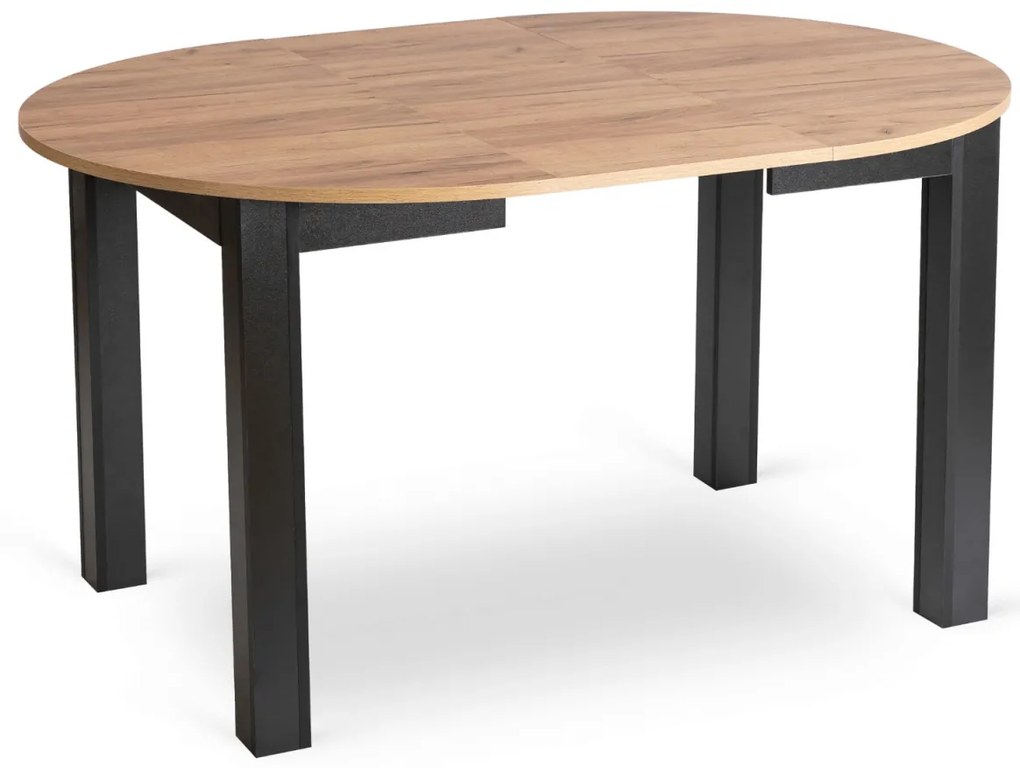 Étkezőszett HARRY asztal 102–142 cm craft tölgy/fekete + 4 RICK szék rozsda