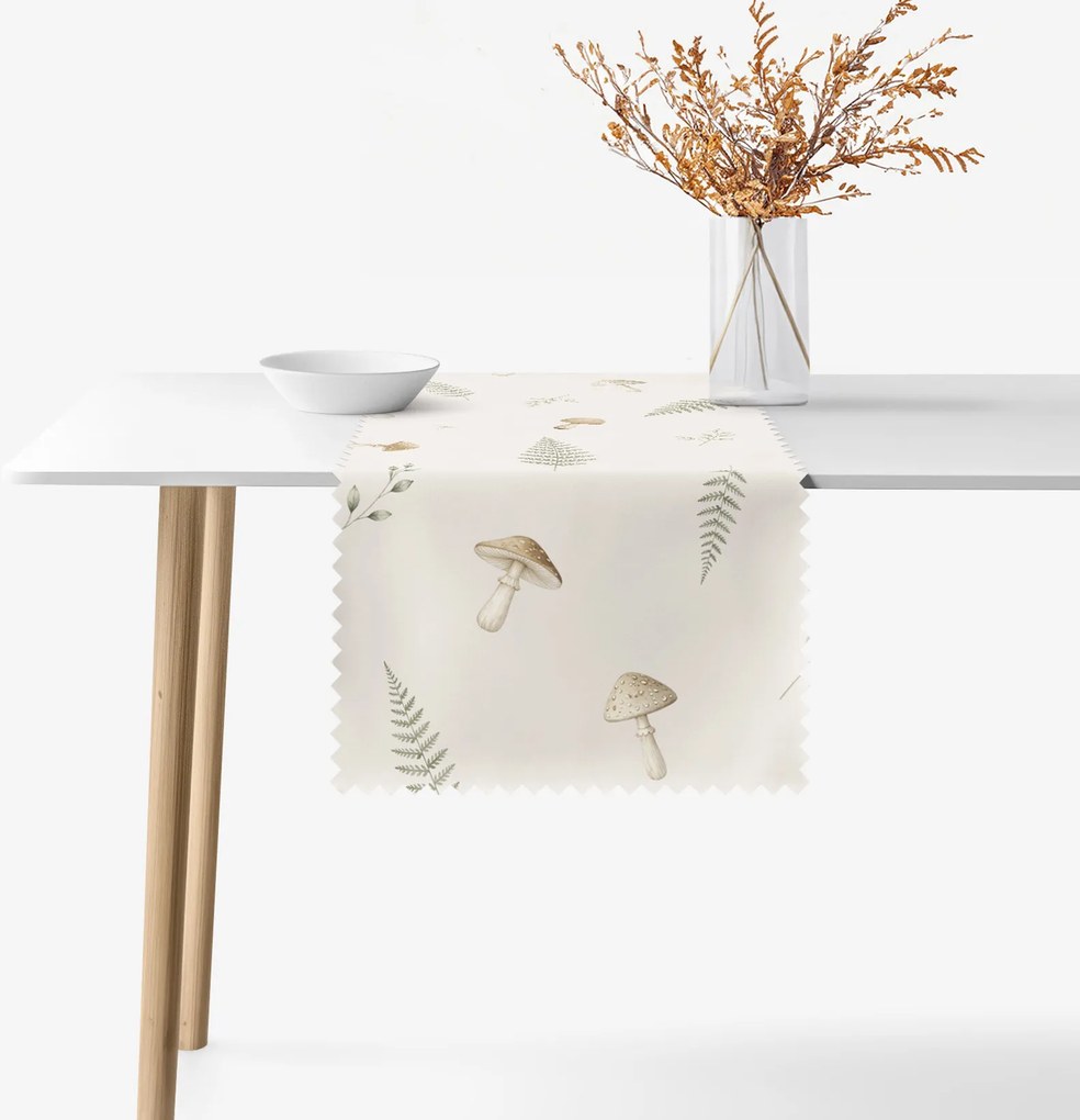Goldea teflonbevonatú asztali futó - galócák páfránnyal 35x160 cm