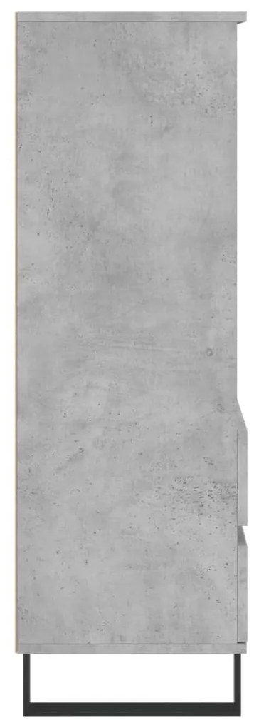 betonszürke szerelt fa magasszekrény 40 x 36 x 110 cm