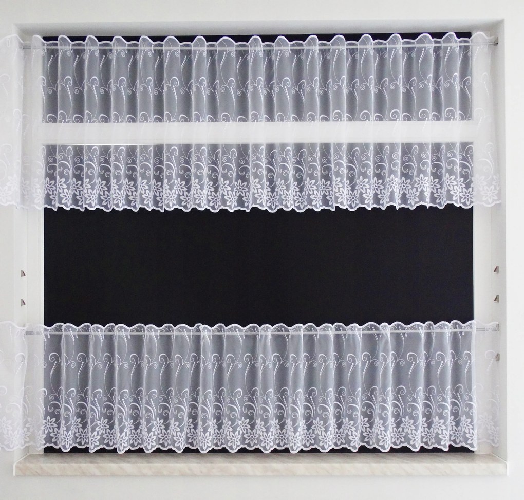 Mg Irigység Mireja fehér háló hímzés 290x60cm K