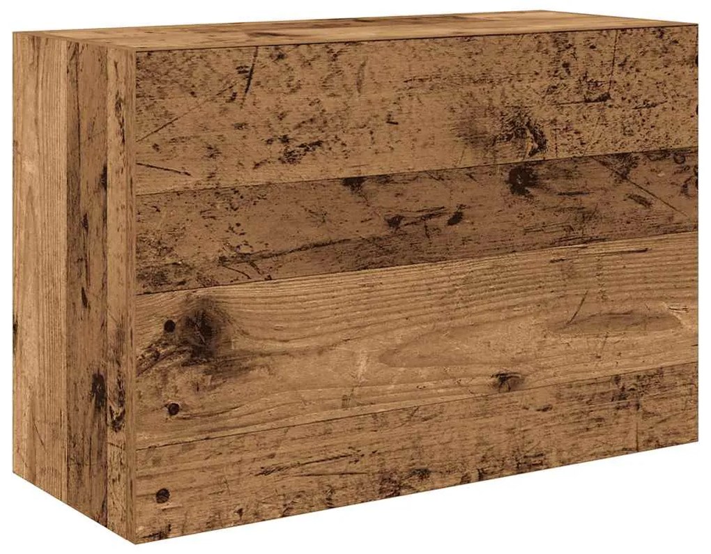 antik fa színű szerelt fa fali fürdőszobaszekrény 60x25x40 cm