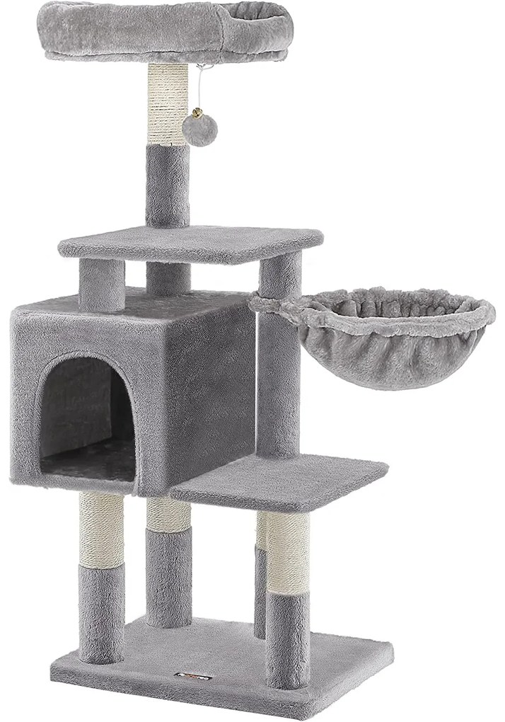 Kaparófa, többszintű macskafa 110 cm, világosszürke | FEANDREA