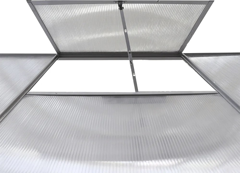 Kerti üvegház falhoz helyezhető, polikarbonát, 122x313x199 cm, MABON TYP 3