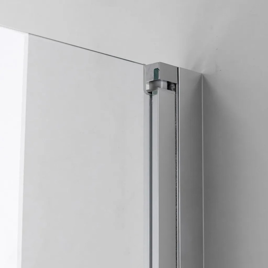 Stuxi Bari Big 140 cm széles kétszárnyú nyíló zuhanyajtó, 6 mm vízlepergető üveggel, króm profillal, 195 cm magas