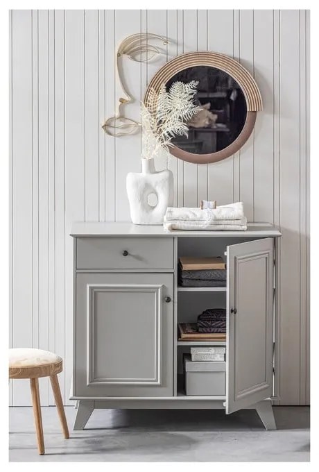 Világosszürke alacsony borovi fenyő gyerek komód 98x93 cm Lily – WOOOD