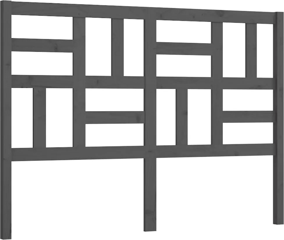 vidaXL szürke tömör fenyőfa ágyfejtámla 126x4x104 cm