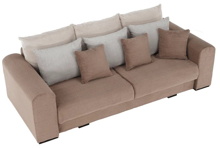 Extra tágas kanapé, világosbarna, bézs, krém színű, GILEN BIG SOFA