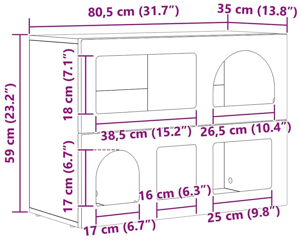 Széf Öreg fa 80,5 x 35 x 59 cm Faanyag