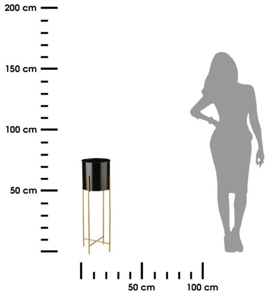 Virágállvány 75x17 cm fekete/arany