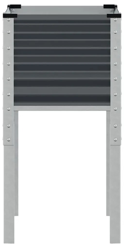 antracit színű acél kerti virágláda 45 x 45 x 88 cm