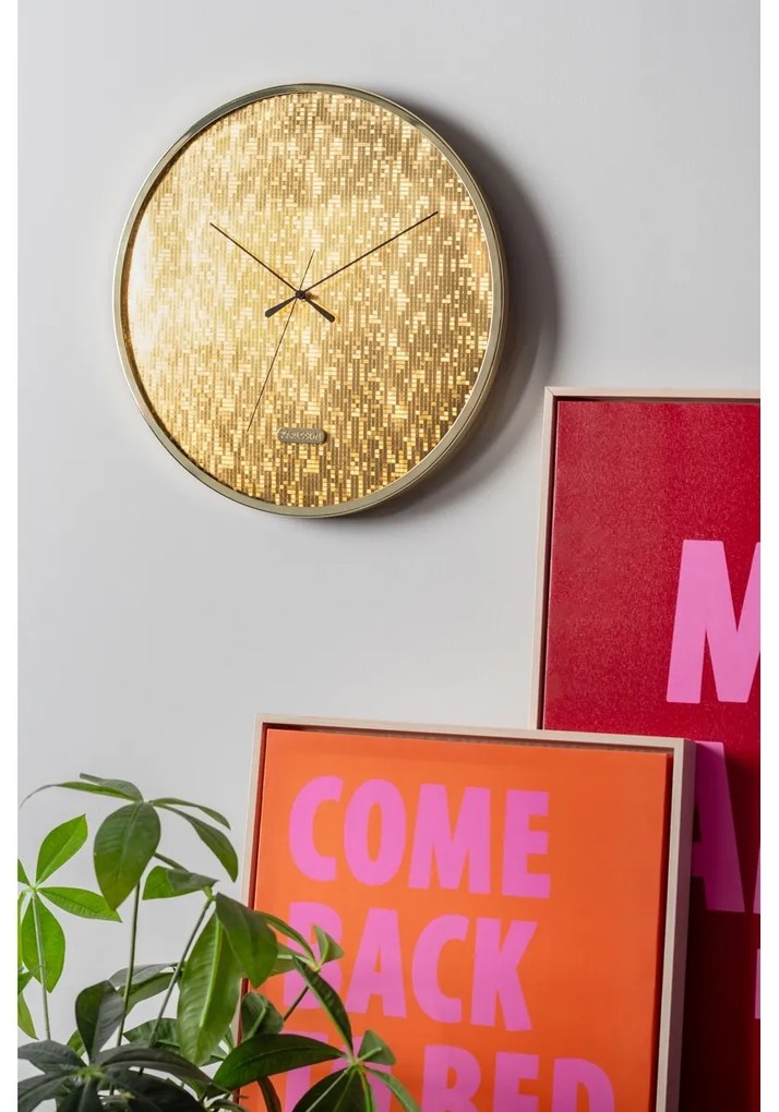 Karlsson 6005GD dizájner falióra, arany, átmérő 40cm