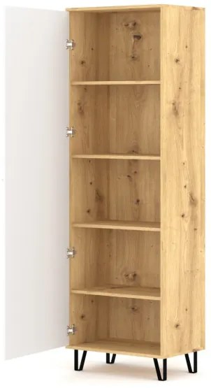 Szekrény artisan tölgy/matt fehér színkombinációban BILBAO BL17