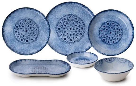 27 részes kék/porcelán étkészlet
