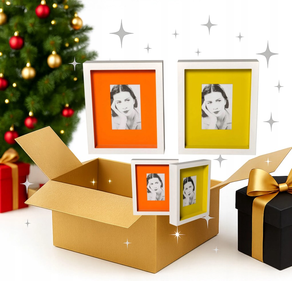 4X Képkeret Szett Shadow Box Fotó Dekoráció Ajándék Nagy