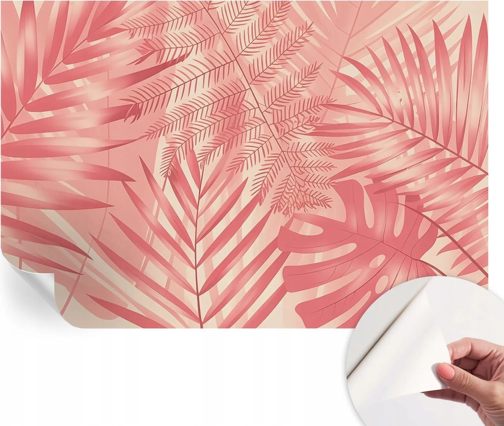 Modern öntapadós fali fotótapéta Trópusi levelek 104x70 cm