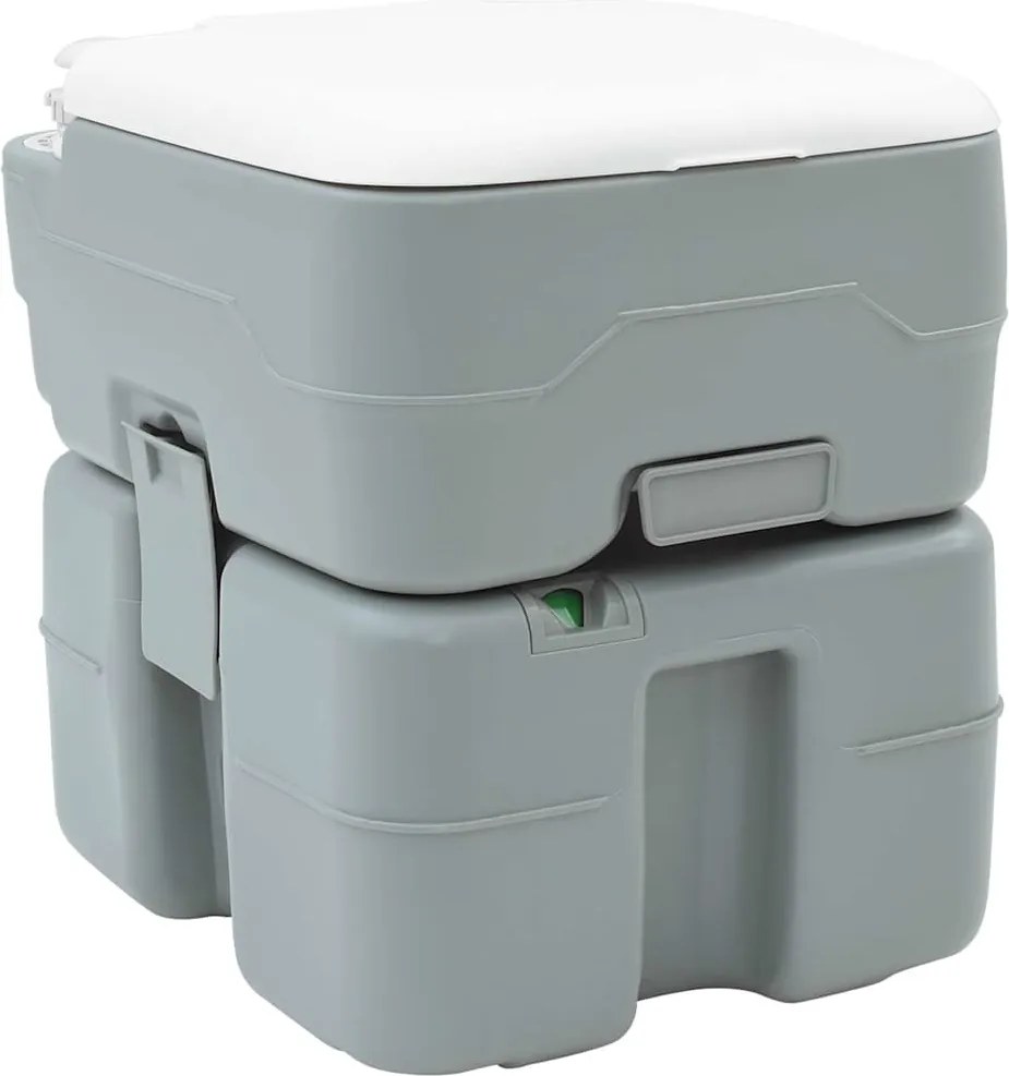 vidaXL Kemping WC Szürke 41,5 x 36,5 x 42 cm Magas sűrűségű Polietilén
