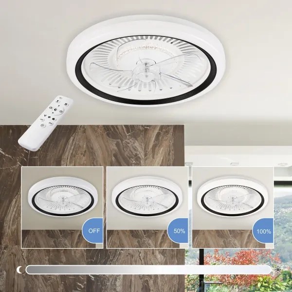 LED Mennyezeti lámpa ventilátorral GEMMA LED/37W/230V fehér + távirányító