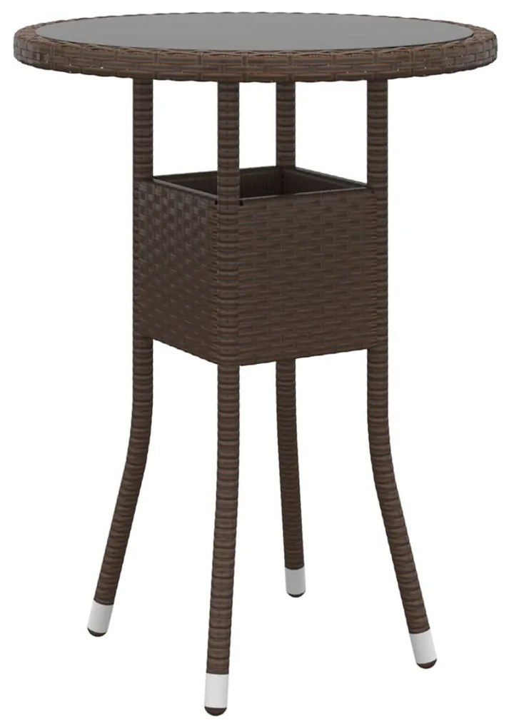 3 részes barna polyrattan kerti étkezőgarnitúra