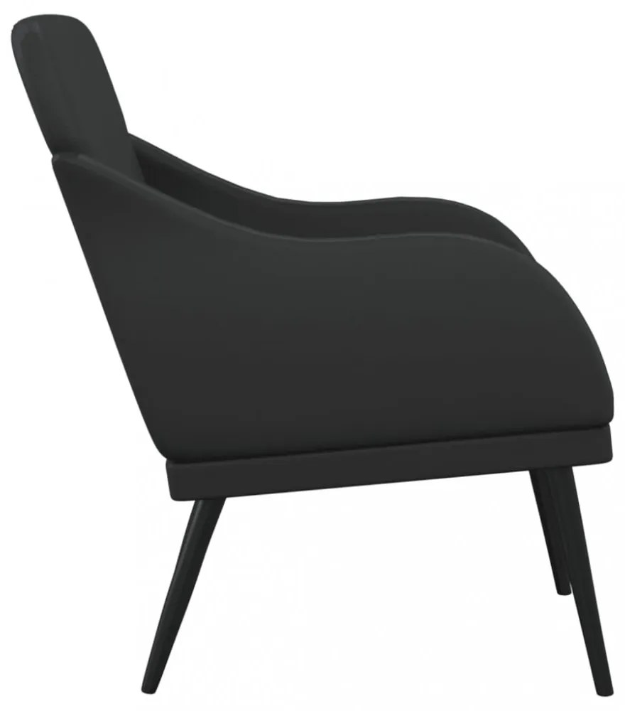 fekete műbőr fotel 63 x 76 x 80 cm