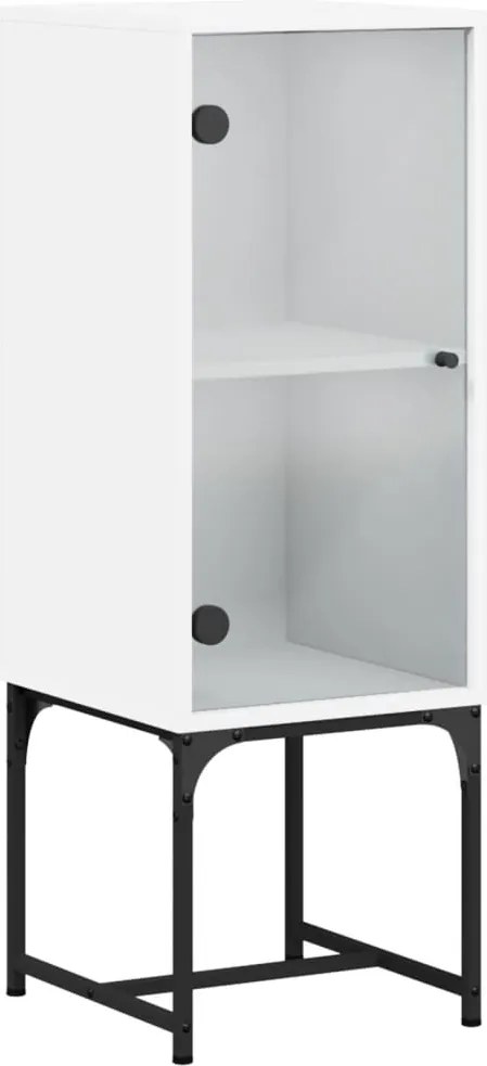 vidaXL fehér kisszekrény üvegajtókkal 35 x 37 x 100 cm