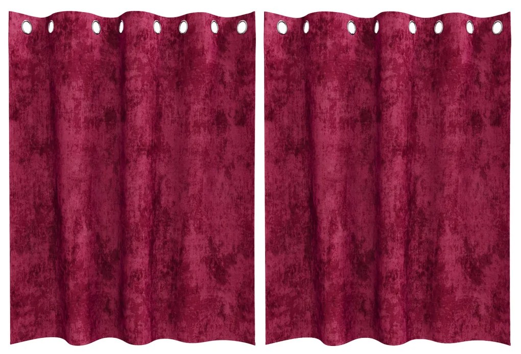 Bársonyfüggönyök Burgundi vörös Poliészter 140 x 140 cm Függöny