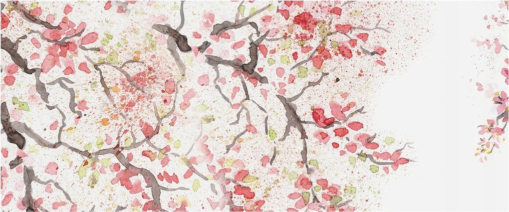 Fotótapéta Falra az előszoba konyhájába Virágzó ágak 250x104 Ragasztó