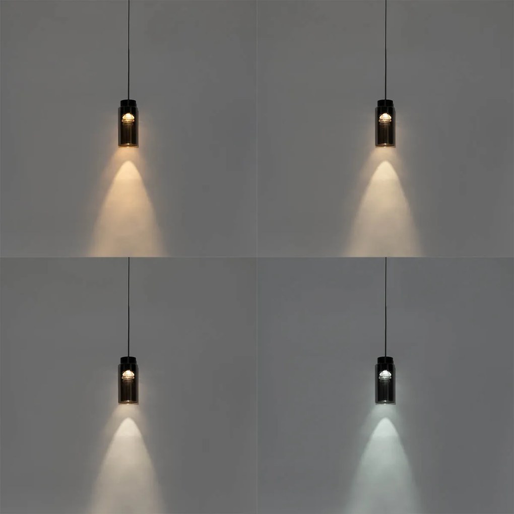 Modern fekete függeszték lámpa sínrendszerhez 1 fázisú, LED-del - Magnetic Vance