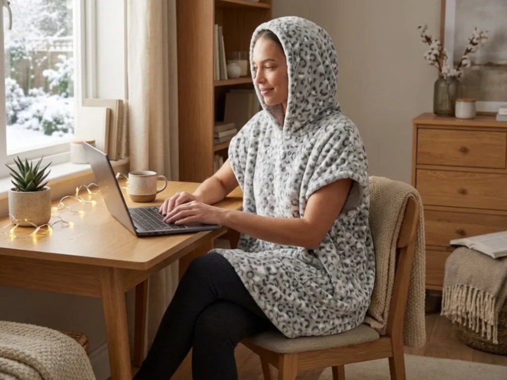 Kapucnis pléd LEOPARD, szürke