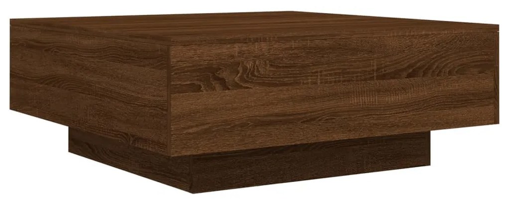 barna tölgy színű szerelt fa dohányzóasztal 80 x 80 x 31 cm